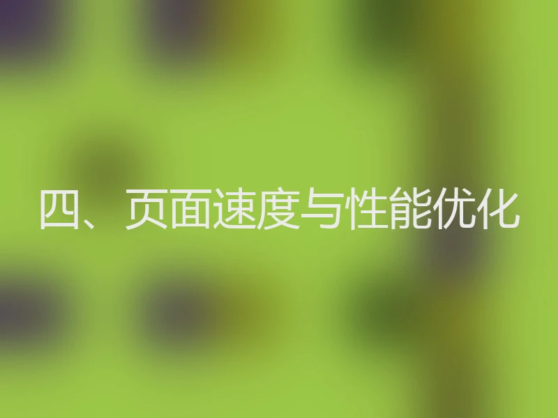 四、页面速度与性能优化