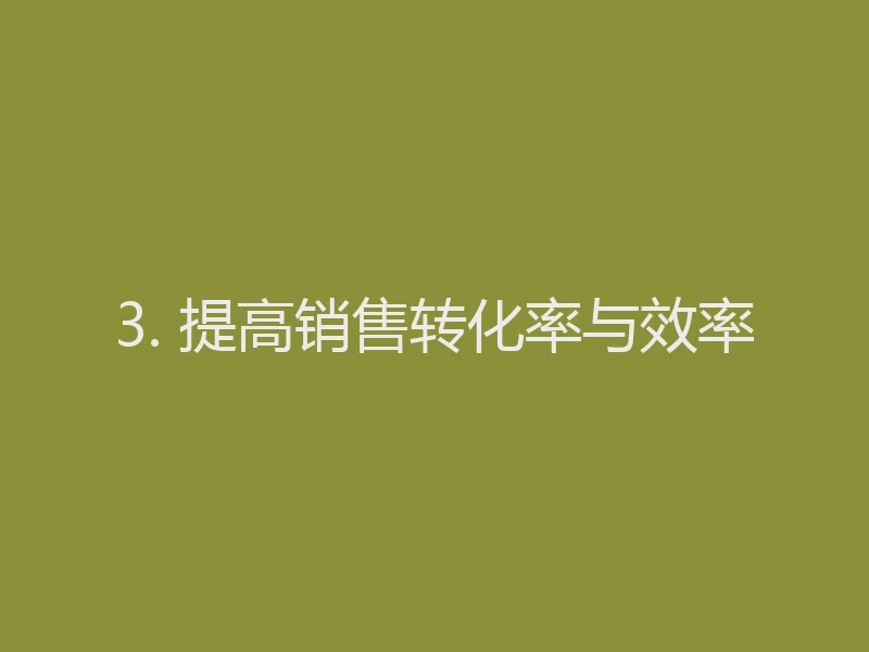 3. 提高销售转化率与效率