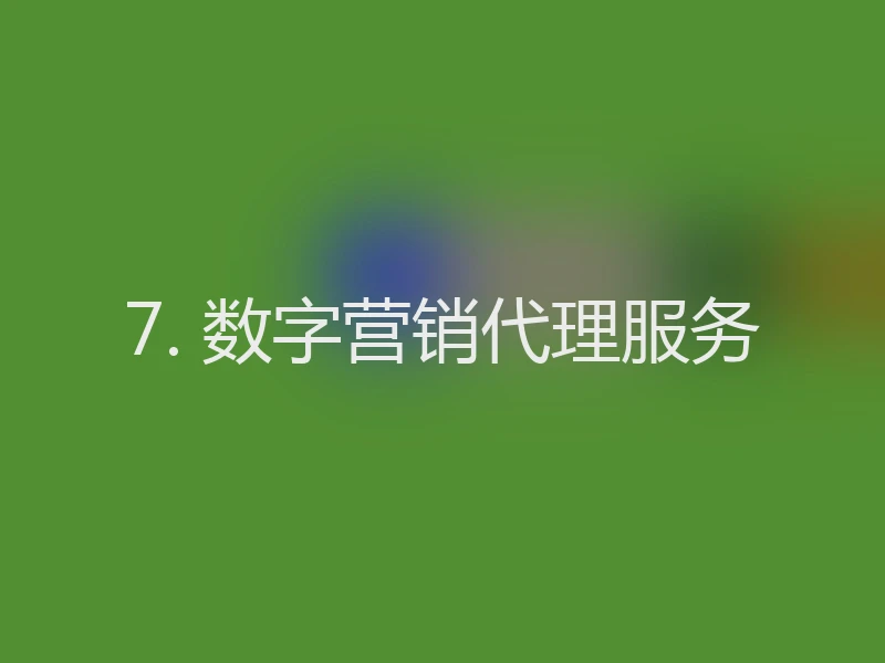 7. 数字营销代理服务