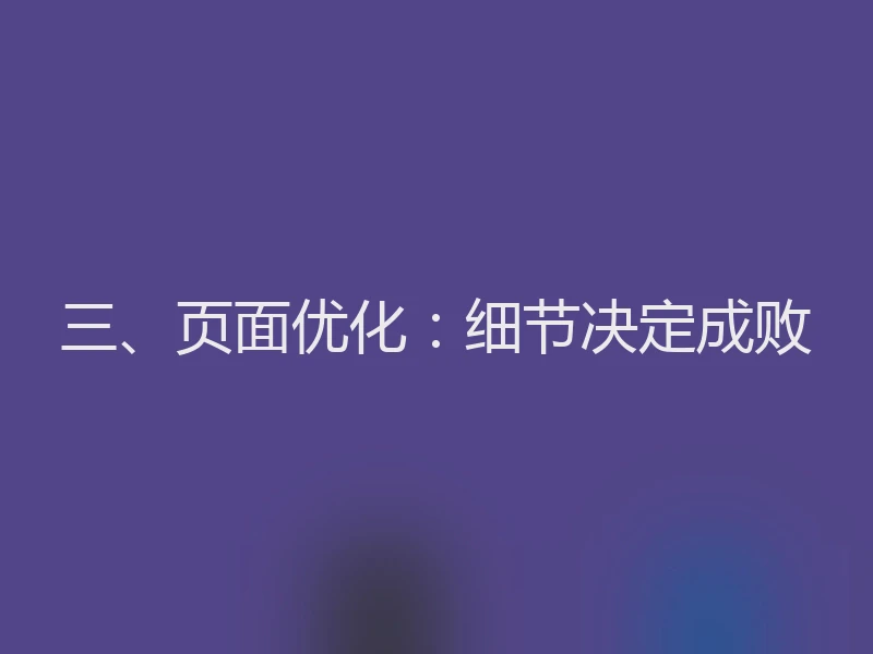 三、页面优化：细节决定成败