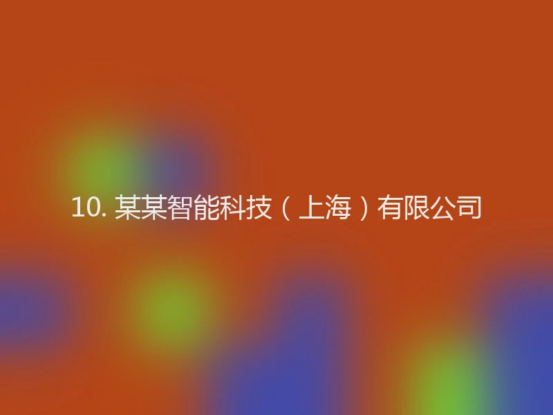 10. 某某智能科技（上海）有限公司