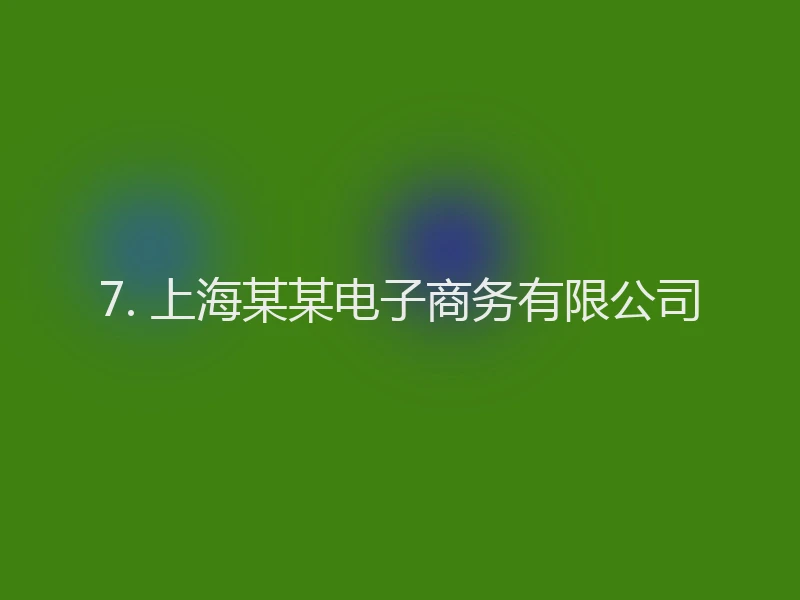 7. 上海某某电子商务有限公司