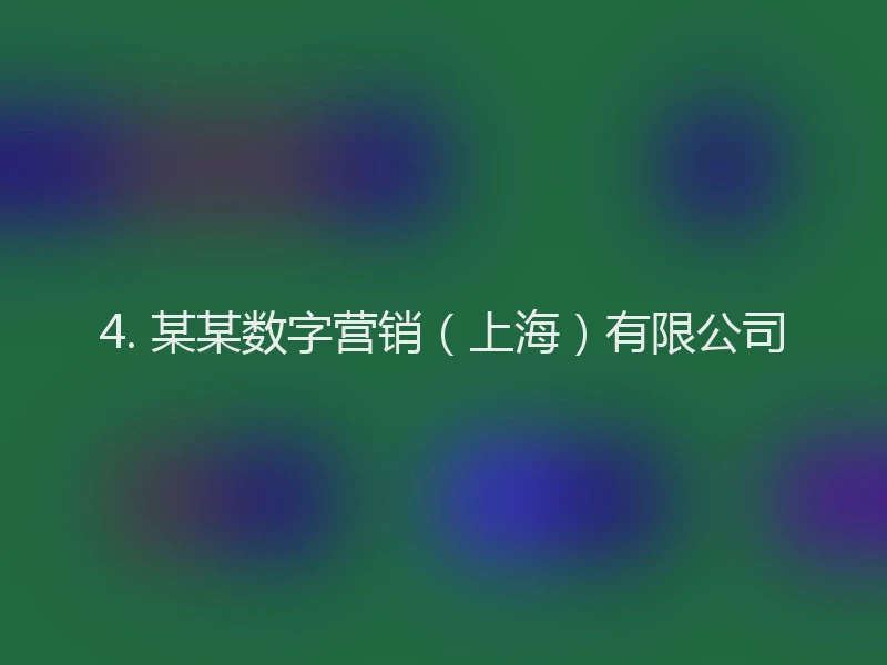 4. 某某数字营销（上海）有限公司