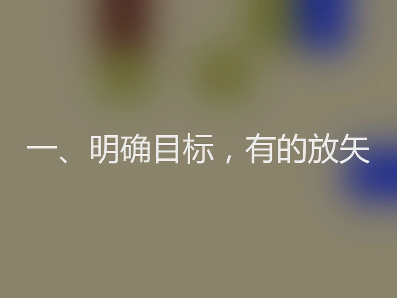 一、明确目标，有的放矢
