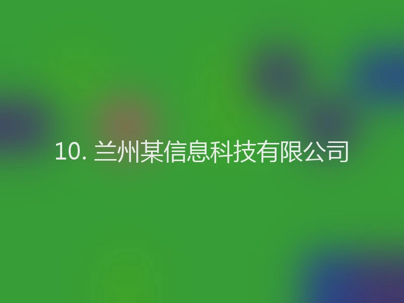 10. 兰州某信息科技有限公司