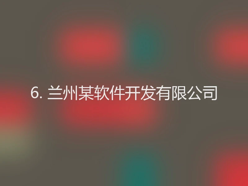 6. 兰州某软件开发有限公司