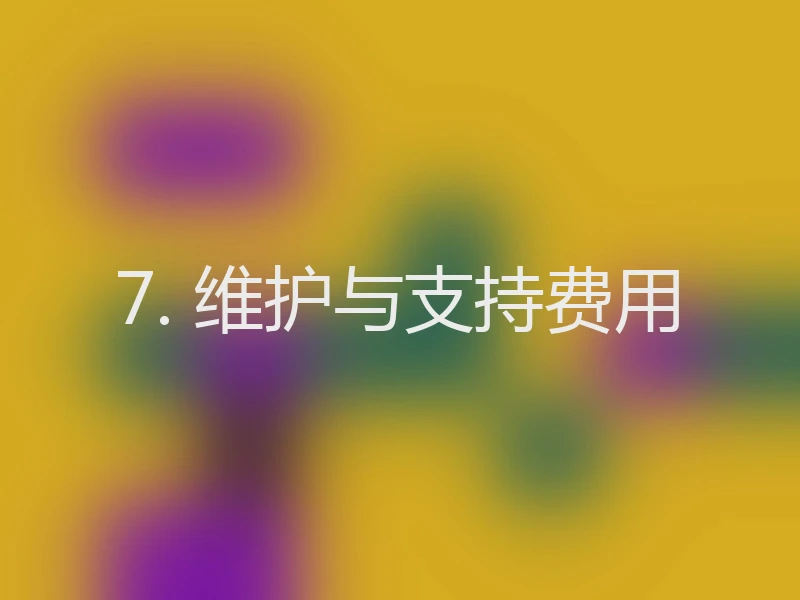 7. 维护与支持费用