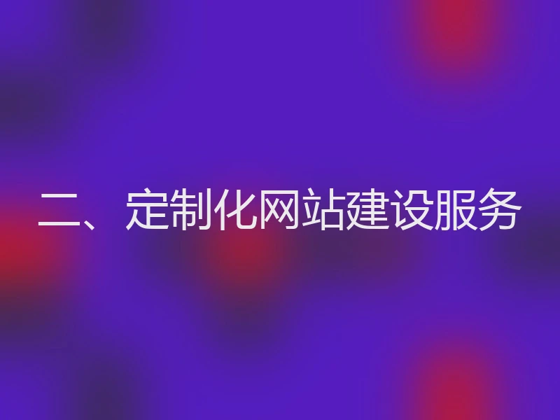 二、定制化网站建设服务
