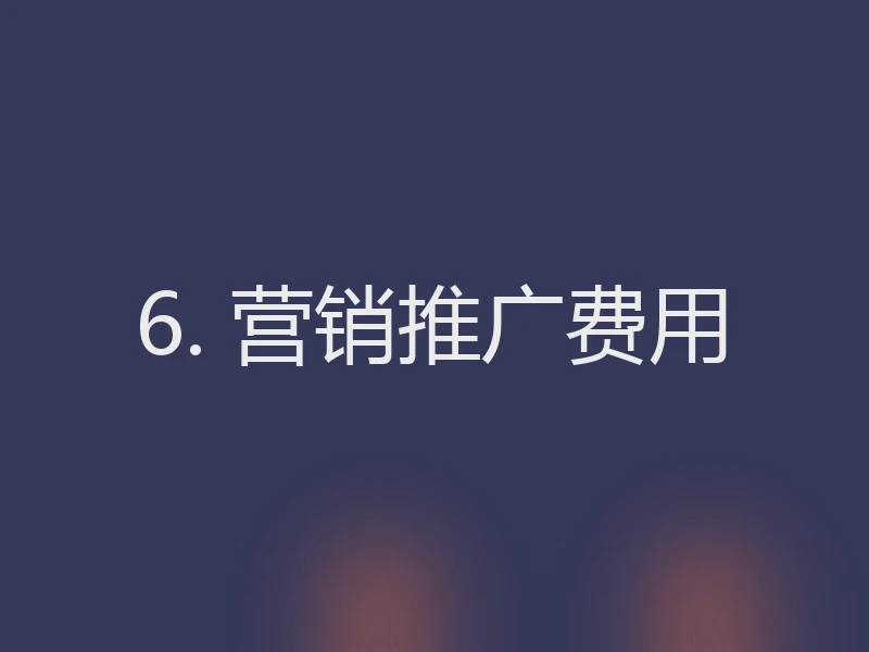 6. 营销推广费用
