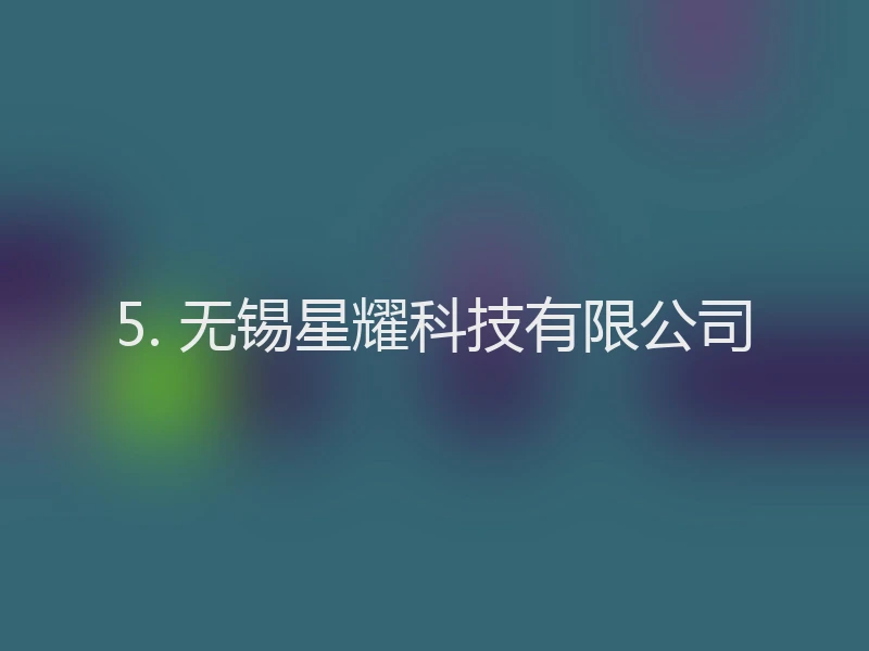 5. 无锡星耀科技有限公司