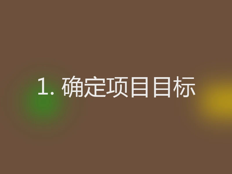 1. 确定项目目标