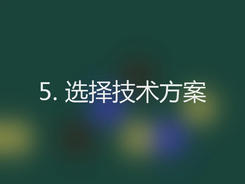 5. 选择技术方案