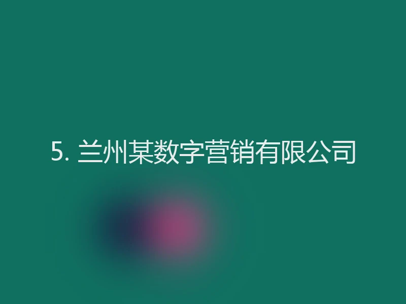 5. 兰州某数字营销有限公司