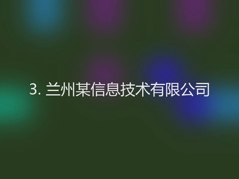 3. 兰州某信息技术有限公司